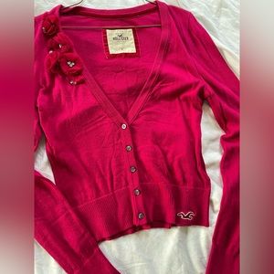Hollister magenta cardigan